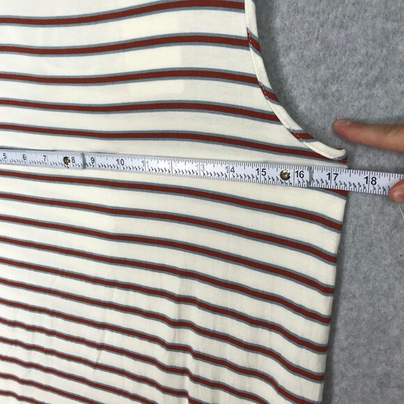 Green Envelope‎ Top Womens Small Cream Tank Stripe Tie Bow Preppy Basic Soft - Picture 5 of 10